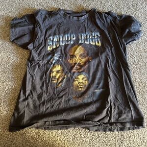 Black Graphic T-Shirt with Snoop Dogg Design